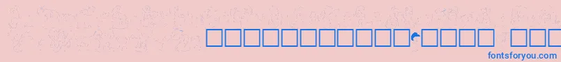 carolchk Font – Blue Fonts on Pink Background