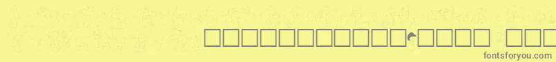 carolchk-fontti – harmaat kirjasimet keltaisella taustalla