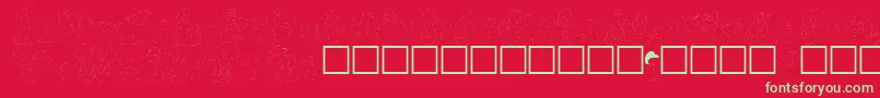 carolchk Font – Green Fonts on Red Background