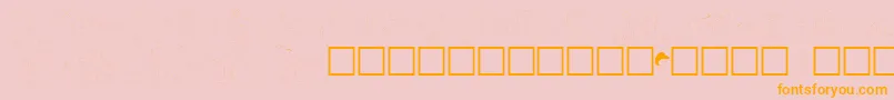 フォントcarolchk – オレンジの文字がピンクの背景にあります。