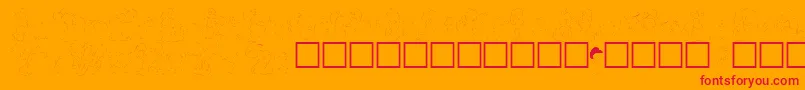 フォントcarolchk – オレンジの背景に赤い文字