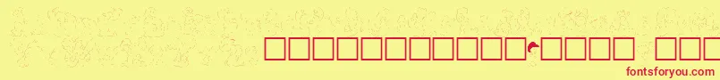 carolchk Font – Red Fonts on Yellow Background