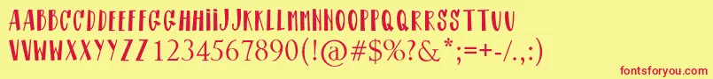 CAROLINE Font – Red Fonts on Yellow Background