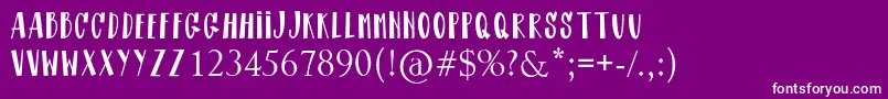 CAROLINE Font – White Fonts on Purple Background