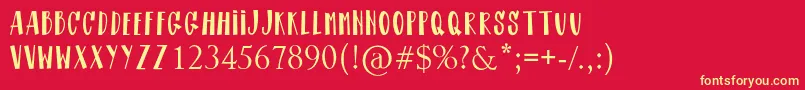 CAROLINE Font – Yellow Fonts on Red Background