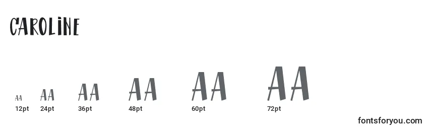CAROLINE Font Sizes