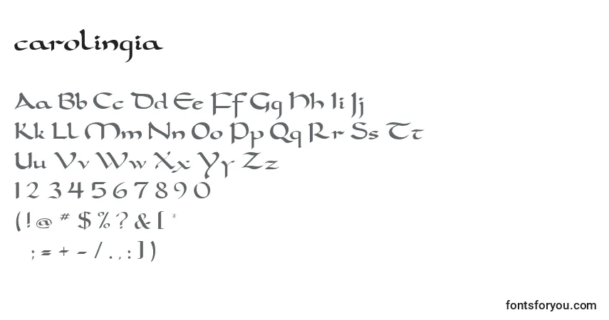A fonte Carolingia (122863) – alfabeto, números, caracteres especiais