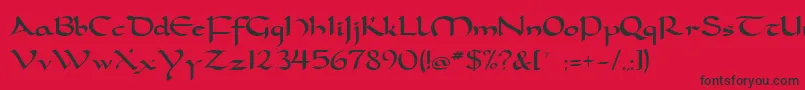 carolingia Font – Black Fonts on Red Background