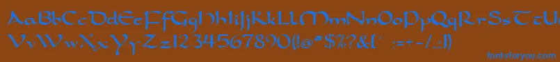 carolingia Font – Blue Fonts on Brown Background