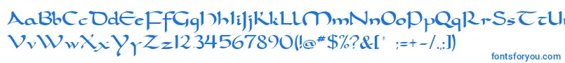 carolingia Font – Blue Fonts on White Background