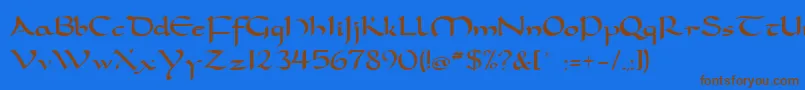 carolingia Font – Brown Fonts on Blue Background