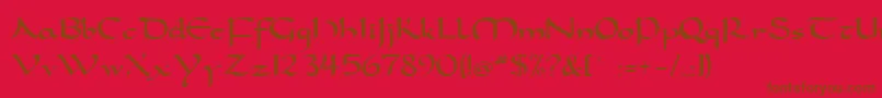 carolingia Font – Brown Fonts on Red Background