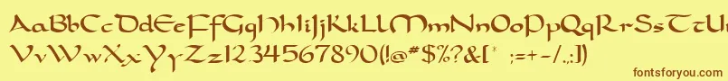 carolingia Font – Brown Fonts on Yellow Background