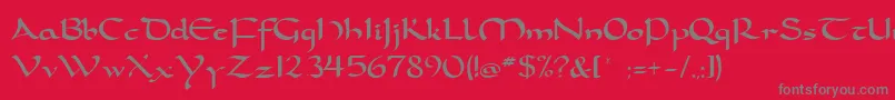 carolingia Font – Gray Fonts on Red Background