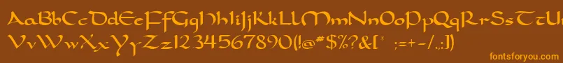 carolingia Font – Orange Fonts on Brown Background