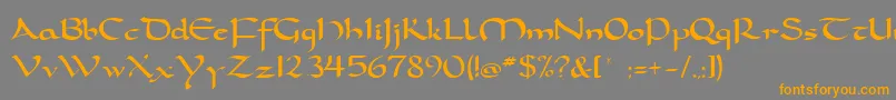 carolingia Font – Orange Fonts on Gray Background