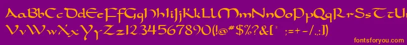 carolingia Font – Orange Fonts on Purple Background