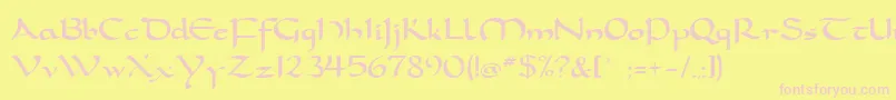 carolingia Font – Pink Fonts on Yellow Background