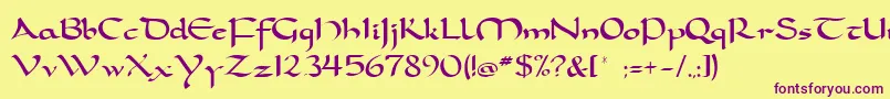 carolingia Font – Purple Fonts on Yellow Background