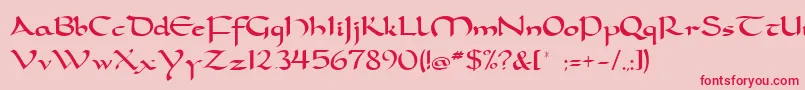 carolingia Font – Red Fonts on Pink Background