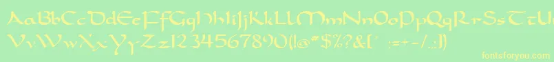 carolingia Font – Yellow Fonts on Green Background