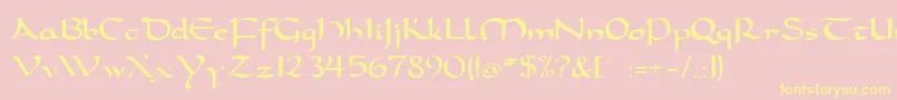 carolingia Font – Yellow Fonts on Pink Background