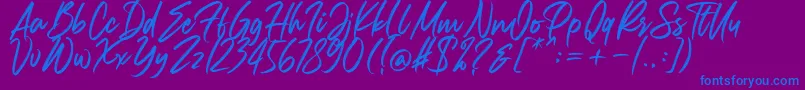 Carolissa Font – Blue Fonts on Purple Background