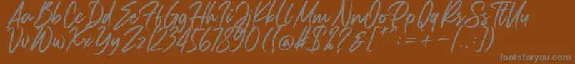 Carolissa-Schriftart – Graue Schriften auf braunem Hintergrund