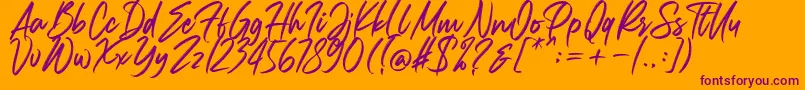 Carolissa Font – Purple Fonts on Orange Background