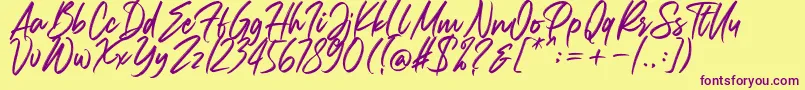 Carolissa Font – Purple Fonts on Yellow Background