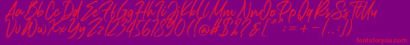 Carolissa-Schriftart – Rote Schriften auf violettem Hintergrund