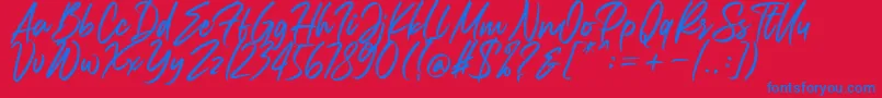 Carolissa Font – Blue Fonts on Red Background