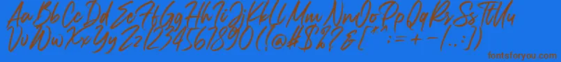 Carolissa Font – Brown Fonts on Blue Background