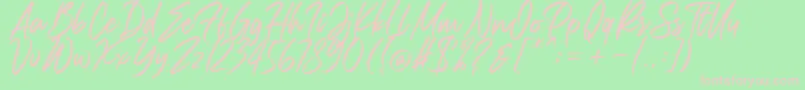 Carolissa-Schriftart – Rosa Schriften auf grünem Hintergrund