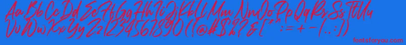 Carolissa Font – Red Fonts on Blue Background