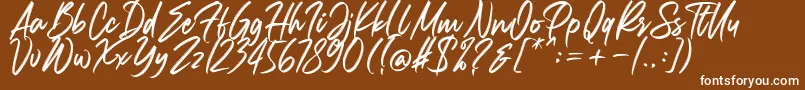 Carolissa-Schriftart – Weiße Schriften auf braunem Hintergrund