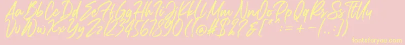 Carolissa-Schriftart – Gelbe Schriften auf rosa Hintergrund