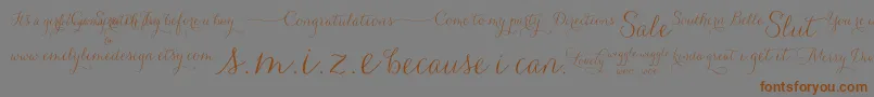 Carolyna   Words Font – Brown Fonts on Gray Background