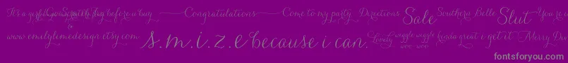 Carolyna   Words Font – Gray Fonts on Purple Background