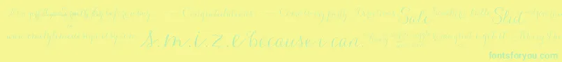 Carolyna   Words Font – Green Fonts on Yellow Background
