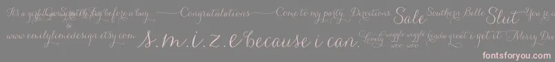 Carolyna   Words Font – Pink Fonts on Gray Background
