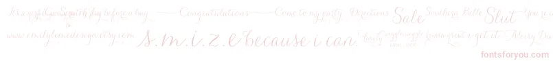 Carolyna   Words Font – Pink Fonts on White Background
