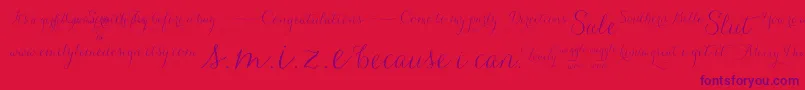 Carolyna   Words Font – Purple Fonts on Red Background
