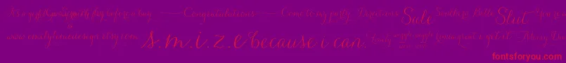 Carolyna   Words Font – Red Fonts on Purple Background