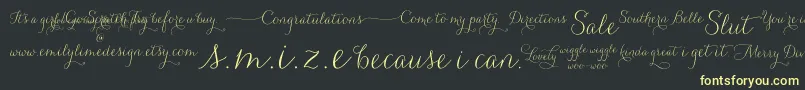 Carolyna   Words Font – Yellow Fonts on Black Background