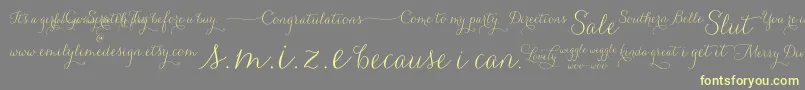 Carolyna   Words Font – Yellow Fonts on Gray Background