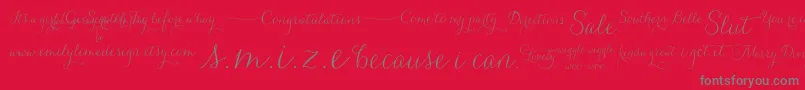 Шрифт Carolyna   Words – серые шрифты на красном фоне