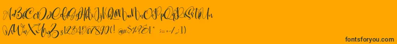 フォントCarolynePersonalUse – 黒い文字のオレンジの背景