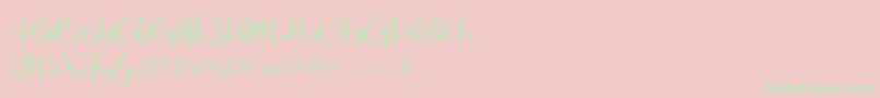 CarolynePersonalUse Font – Green Fonts on Pink Background