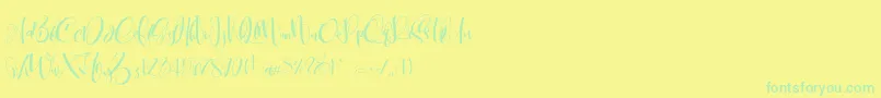 CarolynePersonalUse Font – Green Fonts on Yellow Background